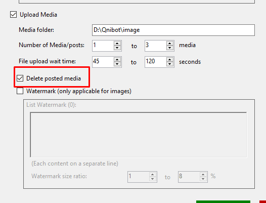 Xóa media - Phần mềm auto Threads
