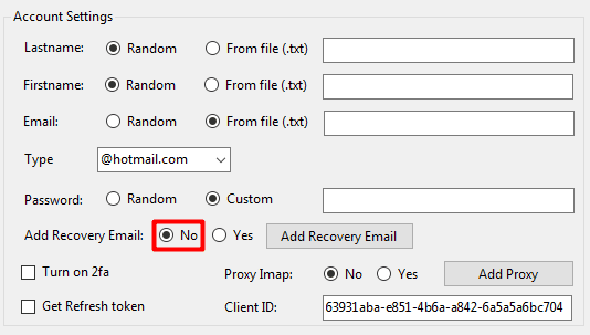 add recovery email - no - outlook account creator