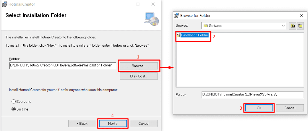 Cài đặt phần mềm tạo Outlook
