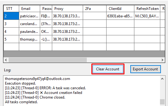 clear accounts - hotmailcreator