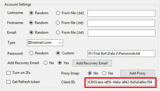 client id - outlook account creator