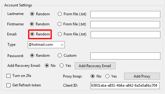 email- random - hotmail account creator