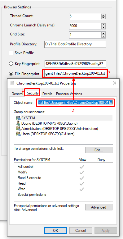 Dẫn file trình duyệt vào phần mềm tạo Outlook