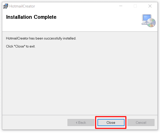 installation complete - outlook account creator