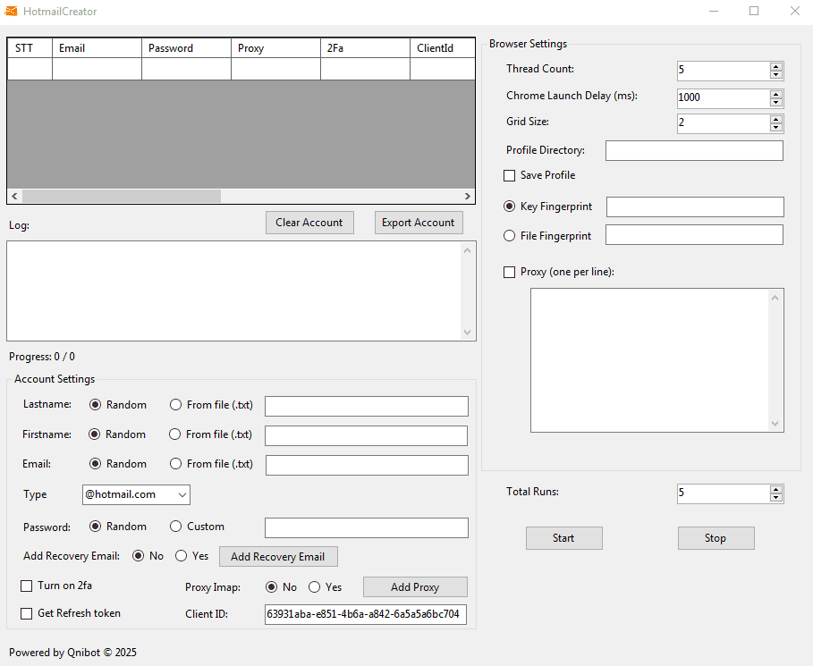 intertace - outlook account creator