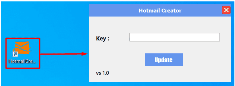 Mở phần mềm tạo Outlook tự động