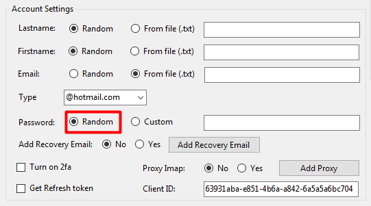 password - random - hotmail account creator