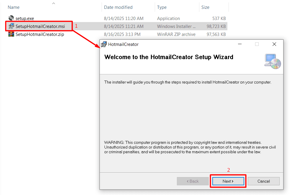 set up tool - outlook account creator