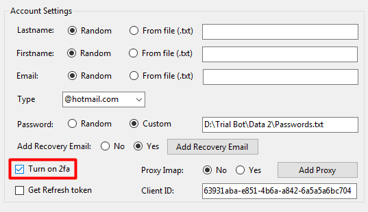 turn on 2FA - outlook account creator
