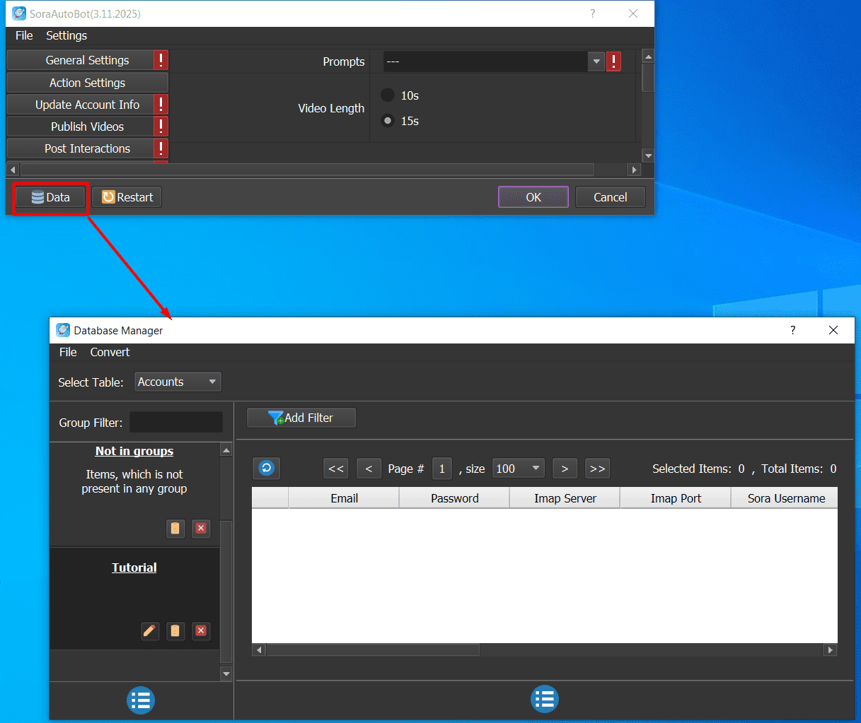publish video - data - sora automation bot