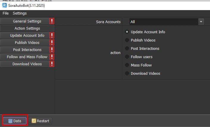 Data - Phần mềm auto Sora
