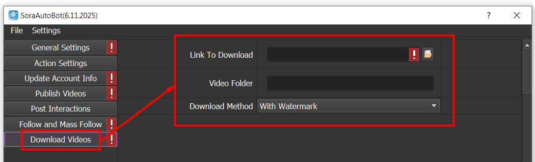 download videos - Sora automation software