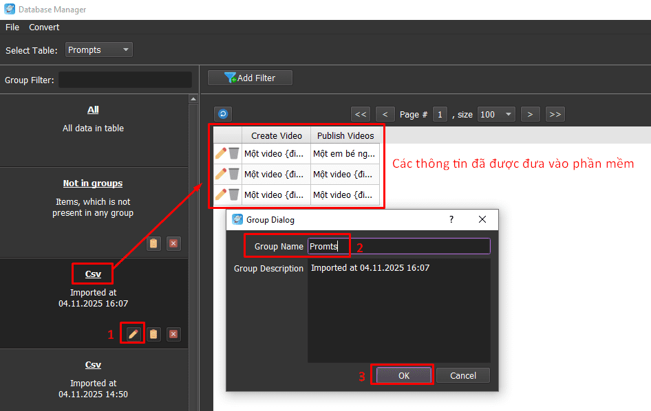 Thông tin promts - Phần mềm auto Sora