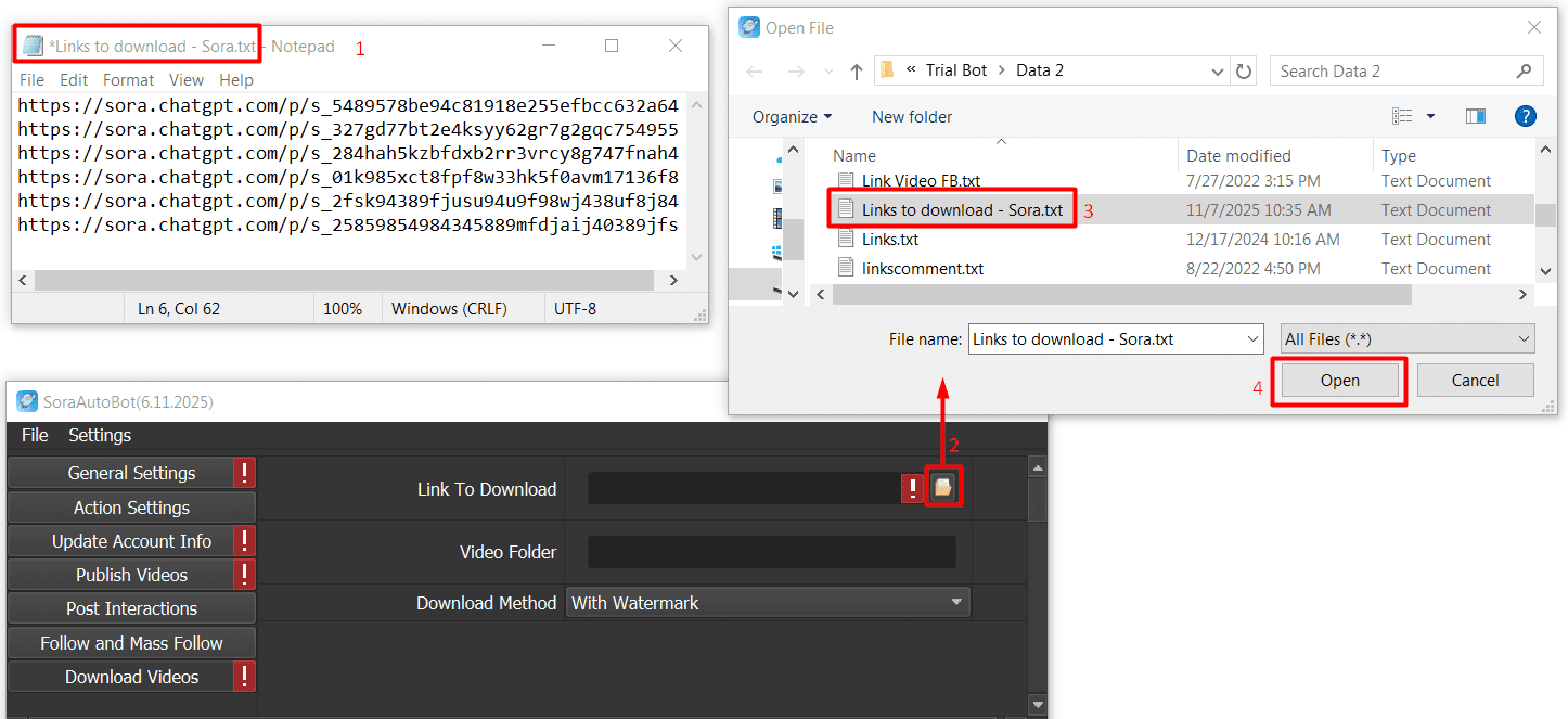 links to download - Sora automation software