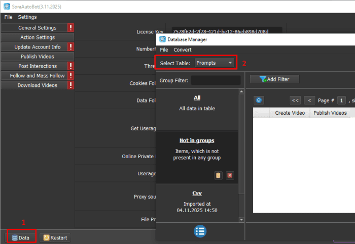Nhập file kịch bản vào phần mềm auto Sora