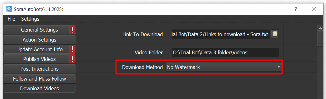 download video - no watermark- Sora automation software