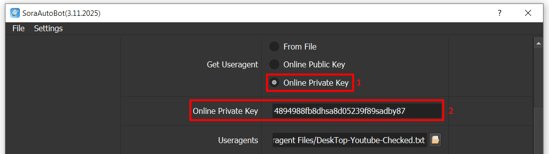 get useragent - online public key - sora automation software