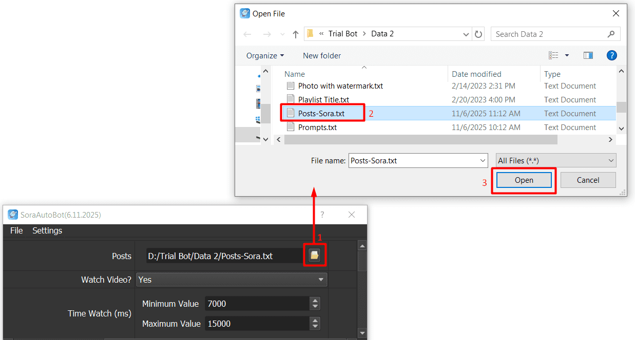 post interactions - post - sora auto bot