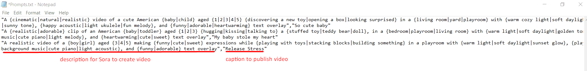 publish video - data file - sora automation bot