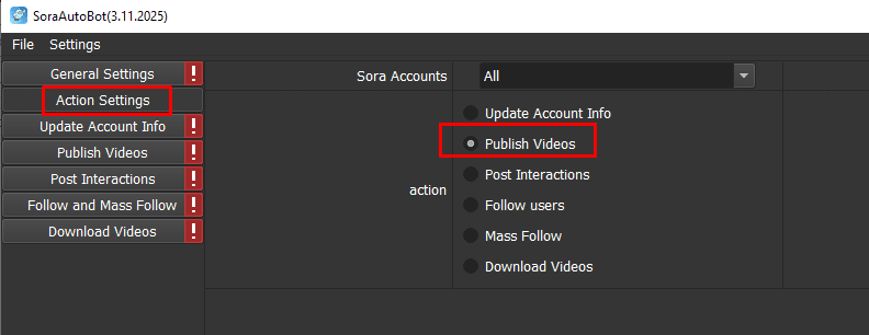 Pulish Videos - Phần mềm auto Sora