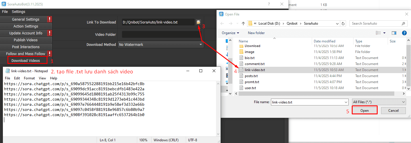 Download video - Phần mềm auto Sora