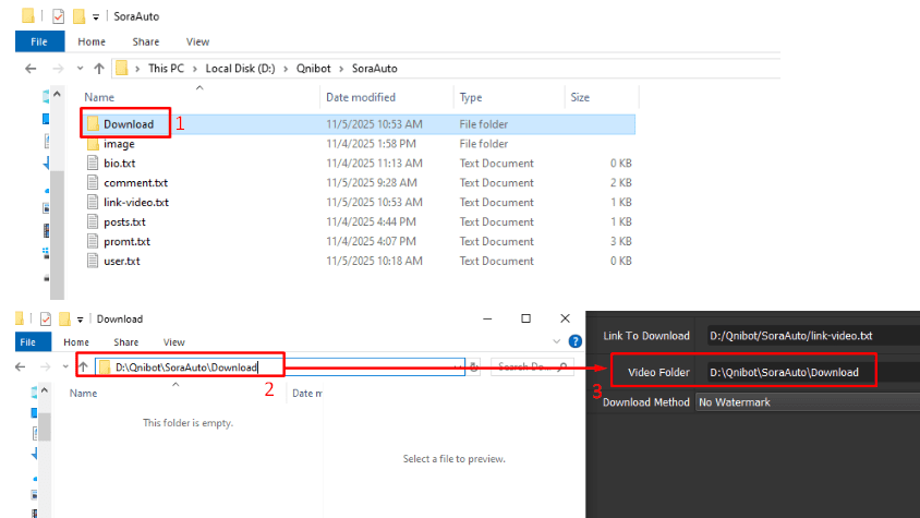 Video Folder - Phần mềm auto Sora